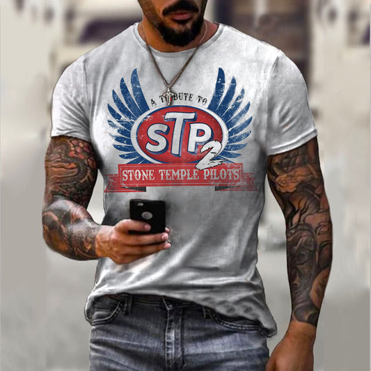 Men's vintage Moto oil logo print T-shirt