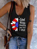 Women's God Bless America Land That I Love Button Vest