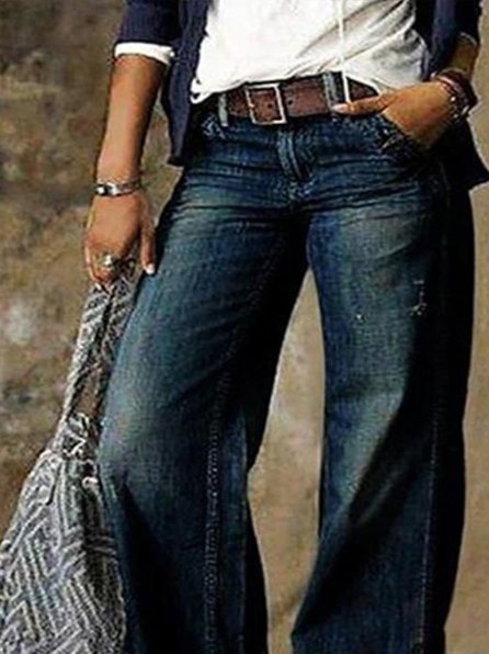 Wide-Leg Jeans Trousers