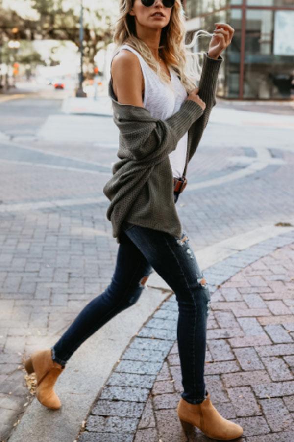 Asymmetric Hem Batwing Sleeve Cardigans