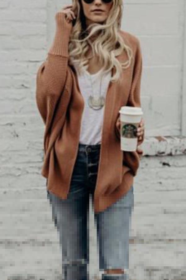 Asymmetric Hem Batwing Sleeve Cardigans