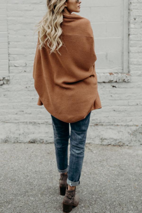 Asymmetric Hem Batwing Sleeve Cardigans