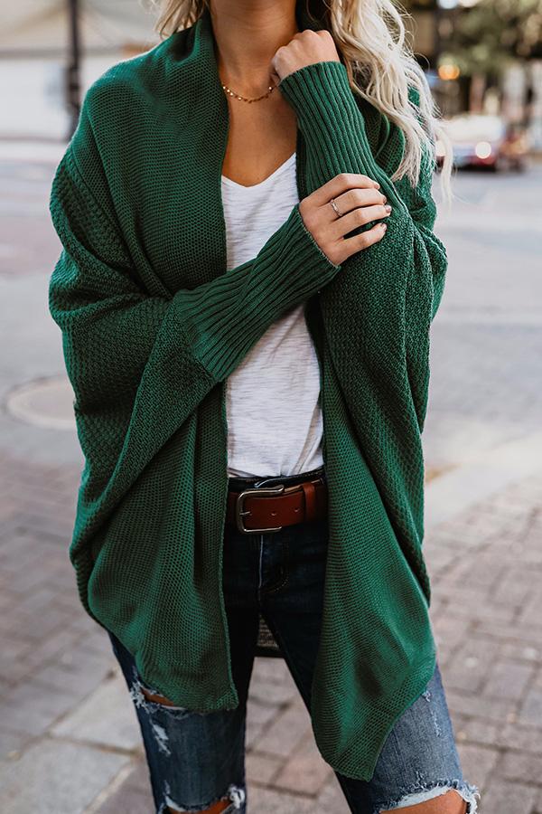 Asymmetric Hem Batwing Sleeve Cardigans