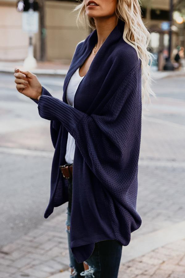 Asymmetric Hem Batwing Sleeve Cardigans