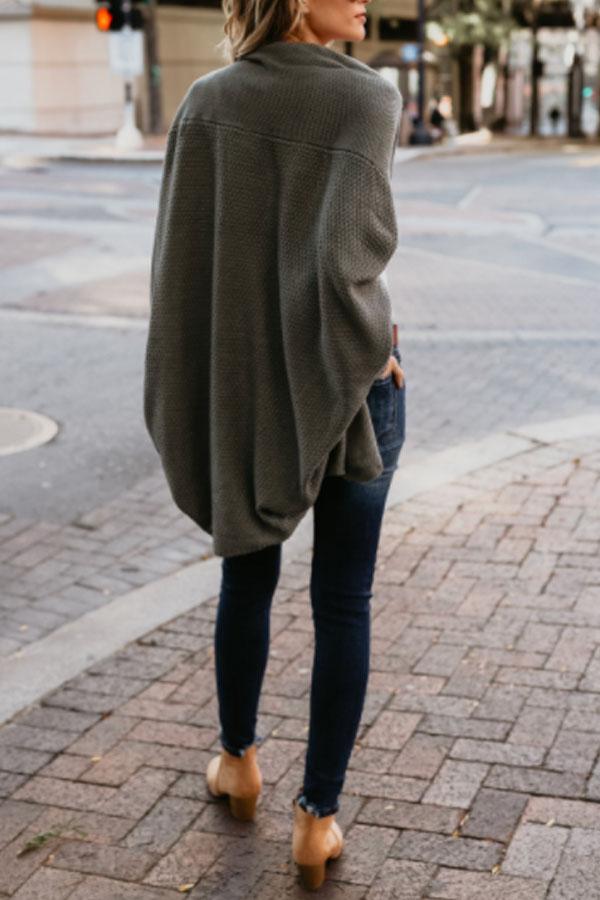Asymmetric Hem Batwing Sleeve Cardigans