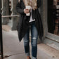 New Fashion loose knit cardigan fox fur collar sweater coat