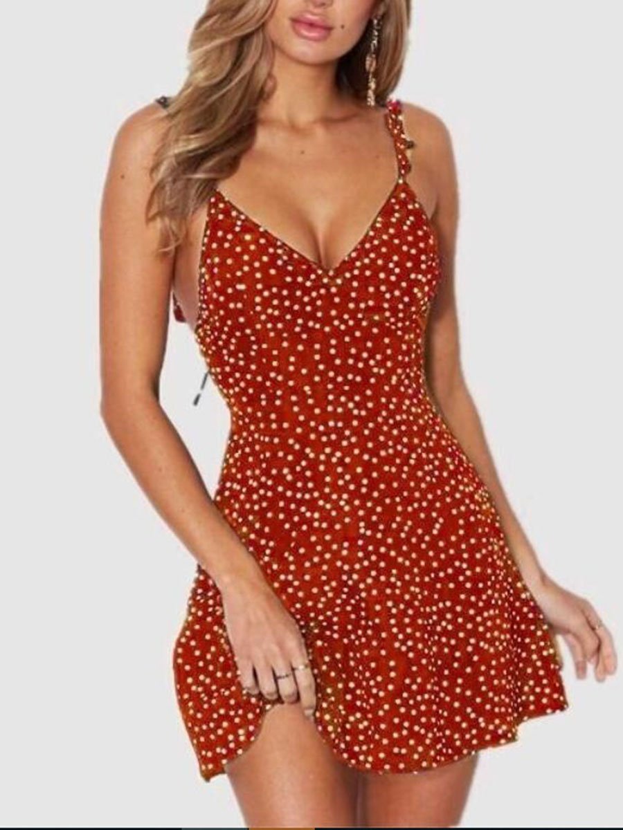 Straps Polka Dot Dress