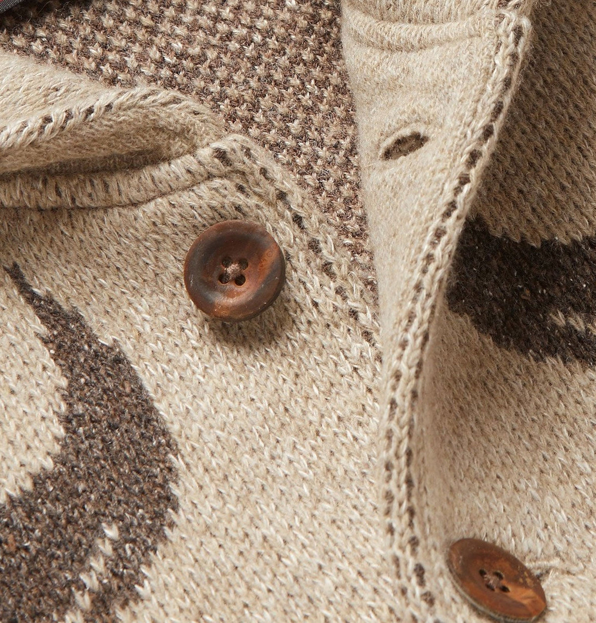 Men's Lapel Vintage Jacquard Knit Cardigan Jacket 26382727M