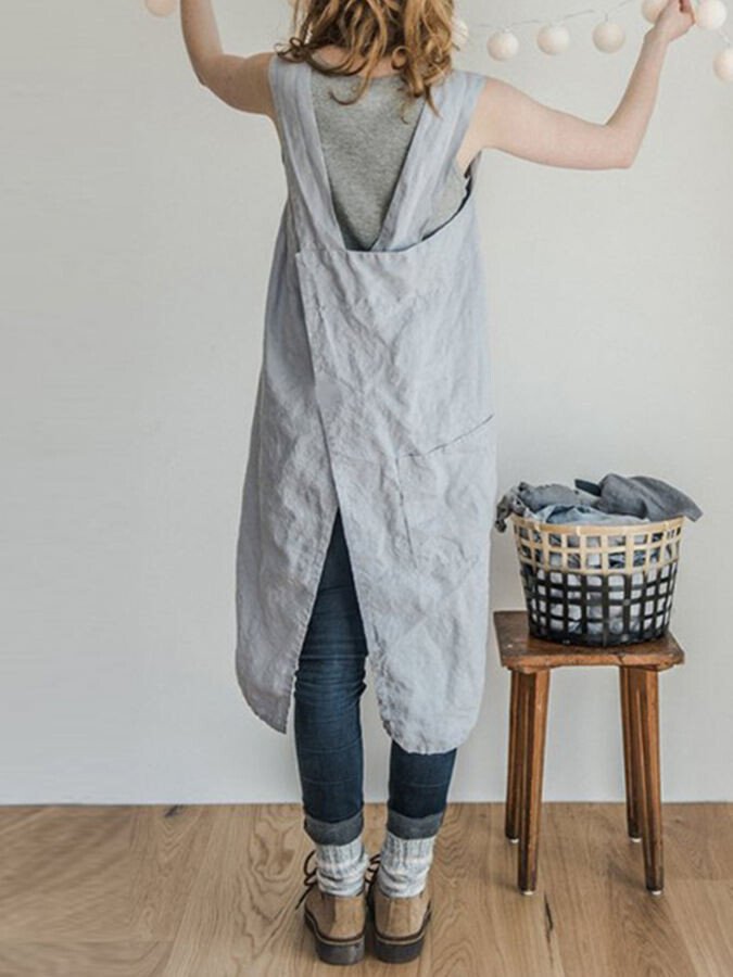 Cotton Linen Stitched Pocket Jumpsuit