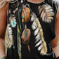 Vintage Feather Print Vest