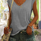 Women's Simple Solid Color V-neck Cover Sleeve Loose Tee