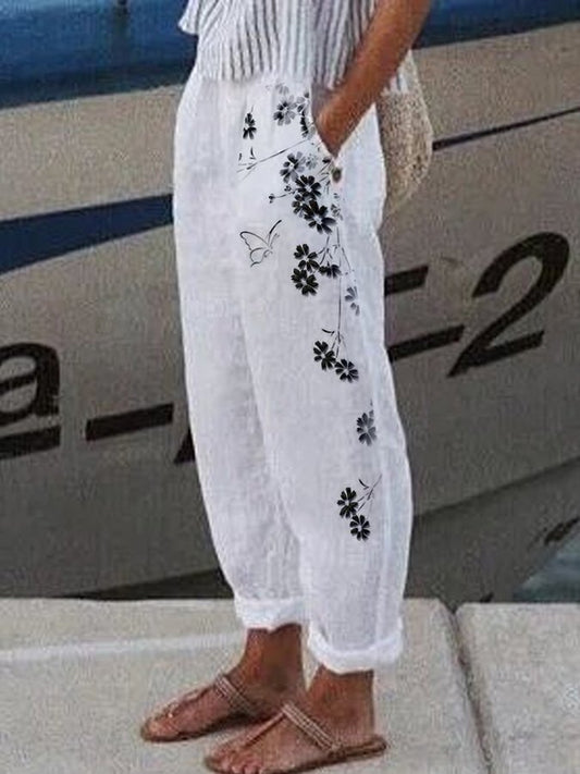 Women's Floral Print Casual Pants