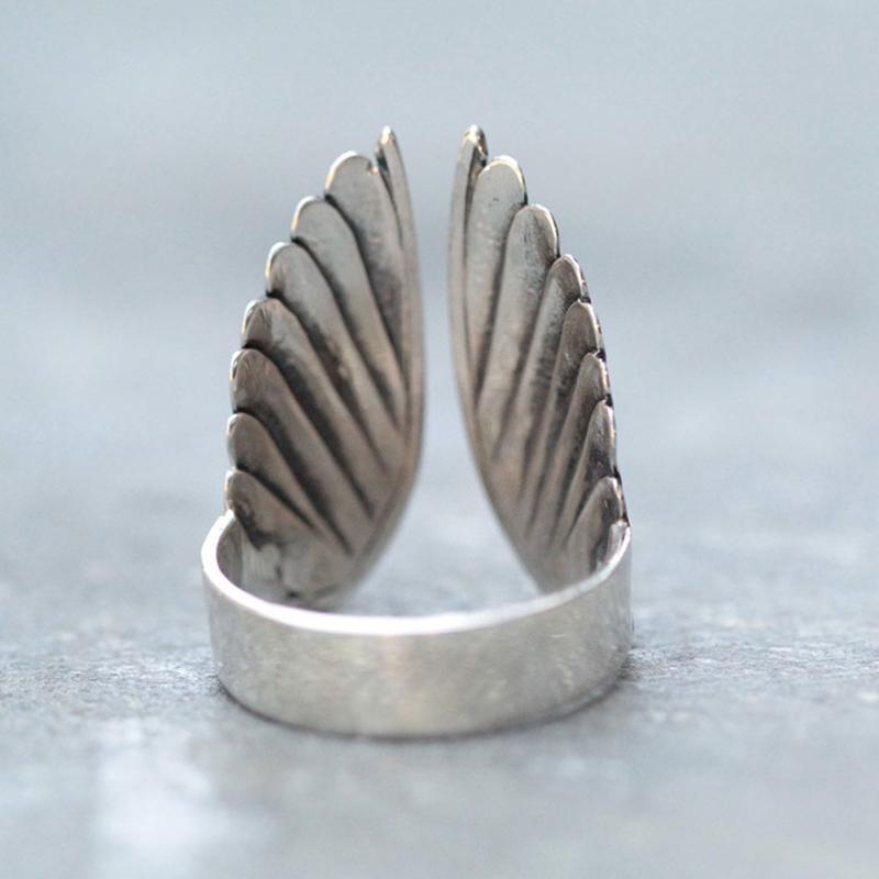 Vintage Opening Adjustable Angel Wings Ring