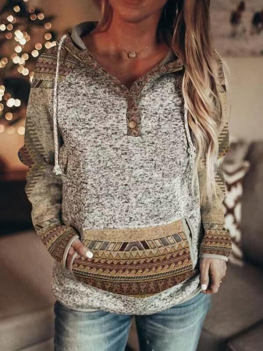 Women’s Retro Aztec Hooded Sweatshirt