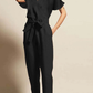 Short sleeves Belted Jumpsuit