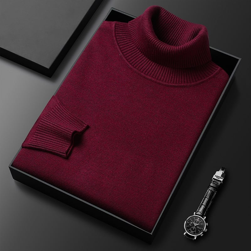 Solid Color Turtleneck Sweater