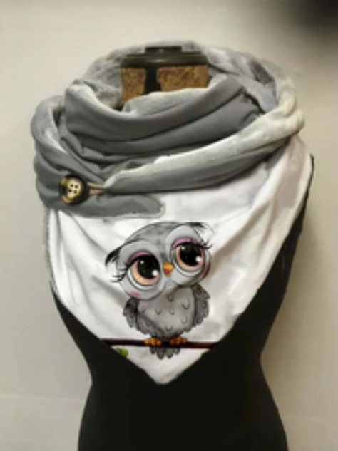Cute owl casual scarf and shawl