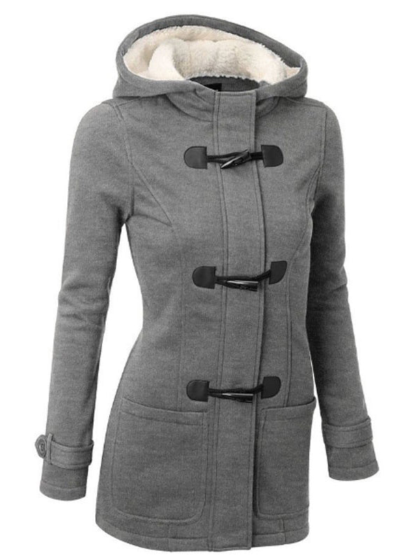 Casual Warm Plush Lined Hooded Jacket Coat