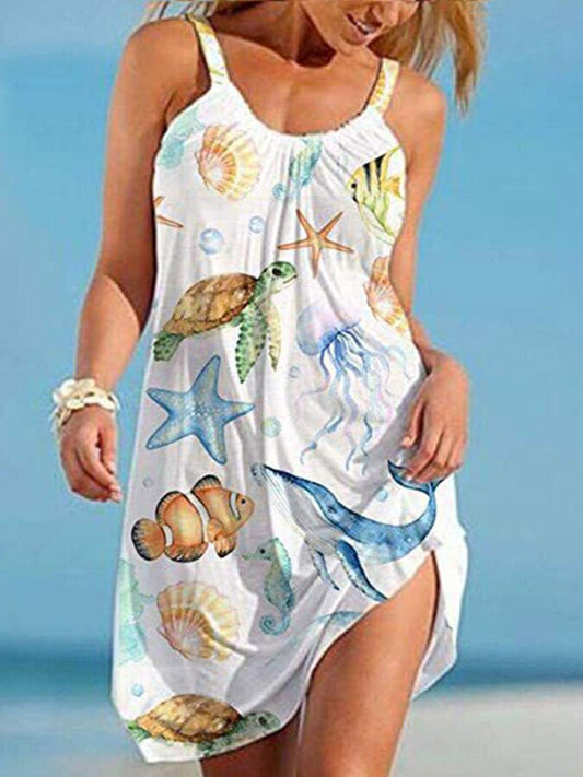 Turtle Print Slip Dress