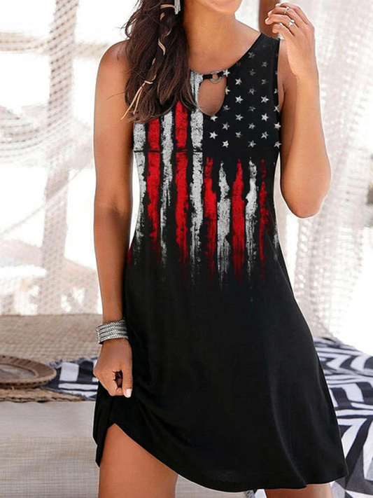 USA Casual Printed Sleeveless Dress