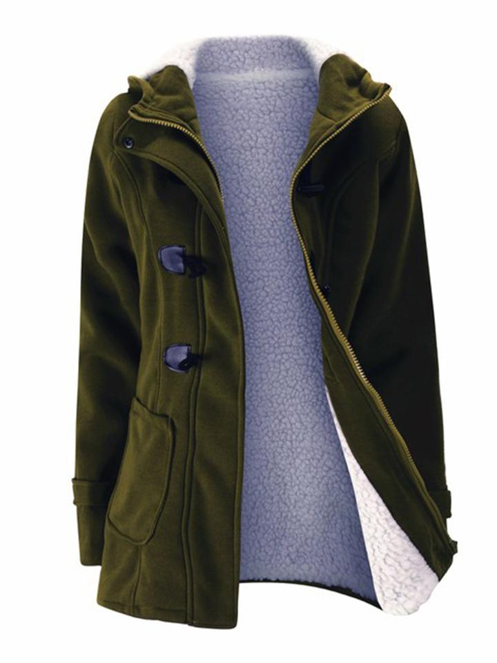 Casual Warm Plush Lined Hooded Jacket Coat