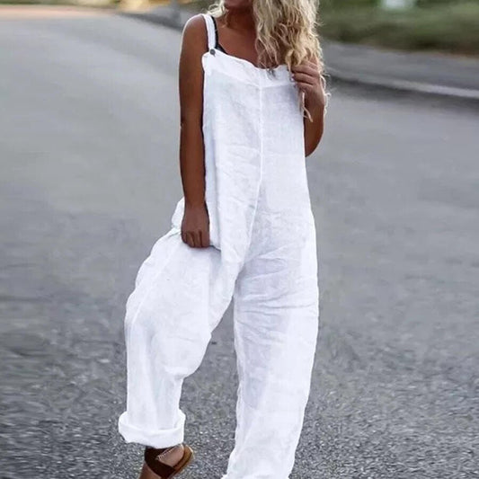 Women Cotton Linen Jumpsuit