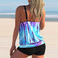 Women's Plus Size Printed Bikini Purple Gradient Swimwear