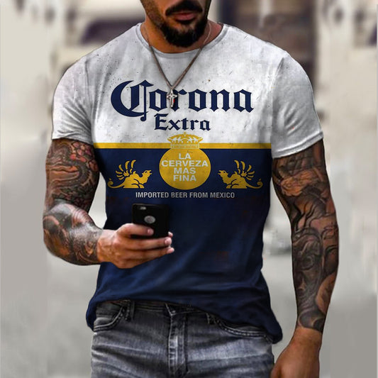 Retro print short-sleeved T-shirt