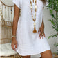 V-Neck Solid Color Shift Dresses