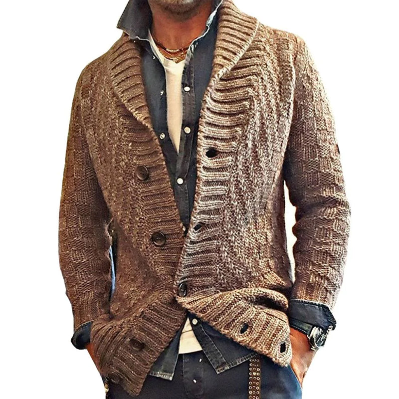 MEN'S VINTAGE LAPEL KNIT CARDIGAN JACKET  05701756X