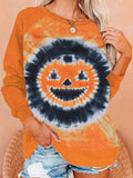 Women's Halloween Pumpkin Tie Dye Sweatshirt