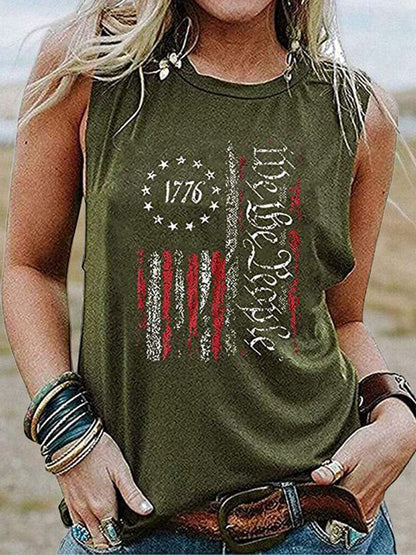 Women'S Casual Flag Print Vest