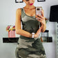 Sexy Camo Printing Slim Sleeveless Bodycon Dress