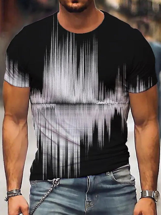 Vintage Print Casual Men's T-Shirt