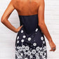 Floral Hollow Out Halter Open Back Mini Dress