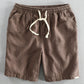 Linen Rayon Blend Cuban Shirt & Linen Cotton Blend Drawstring Shorts