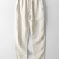 Linen Blend Striped Half Open Placket Henley Collar Shirt & Straight Leg Linen Pants