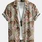 Viscose Tropical Print Button Up Shirt & Textured Cotton 5" Shorts