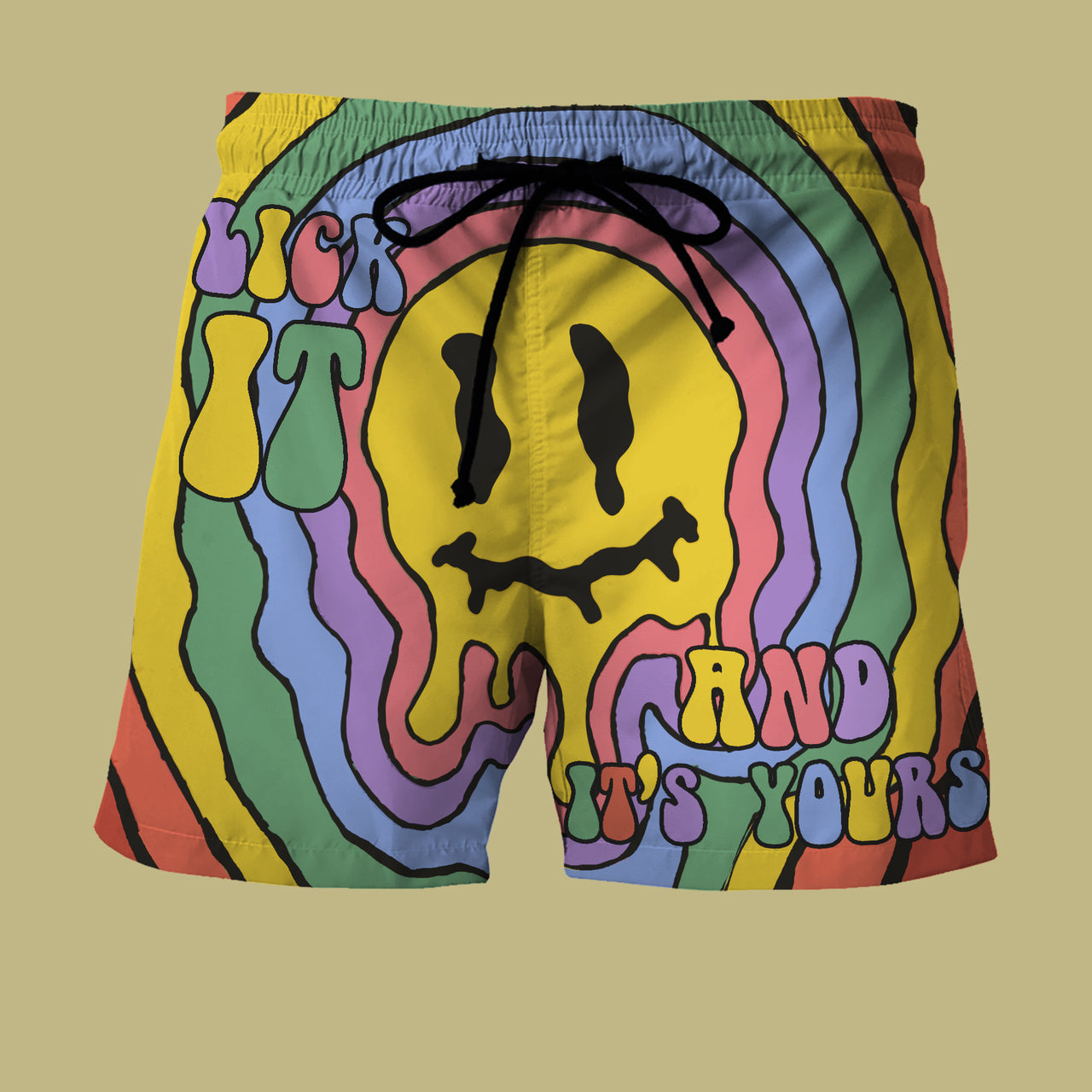 Lick It And It's Yours Custom Beach Shorts - Swim Trunks