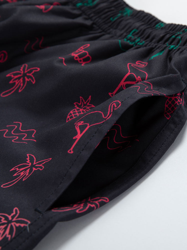 Flamingo Print Tank Top & Flamingo Print Swim Shorts