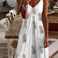 Women's V-neck Loose Pineapple Floral Slip Dress