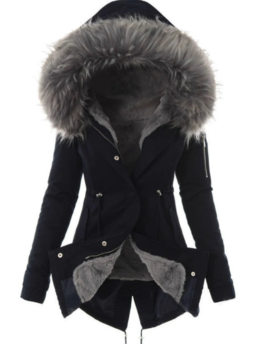 Plush Collar Cotton Coat