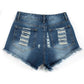 Women's ripped denim shorts