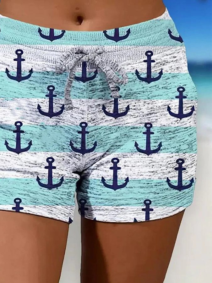 Women'S Striped Print Shorts