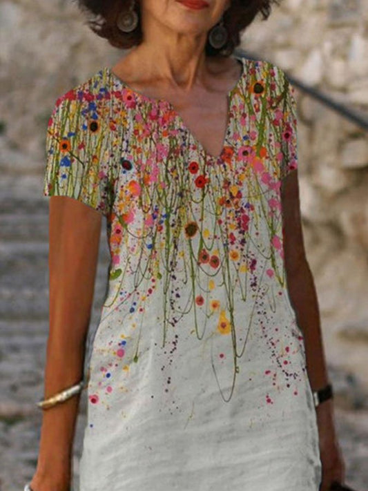 Casual V-Neck Print Dress