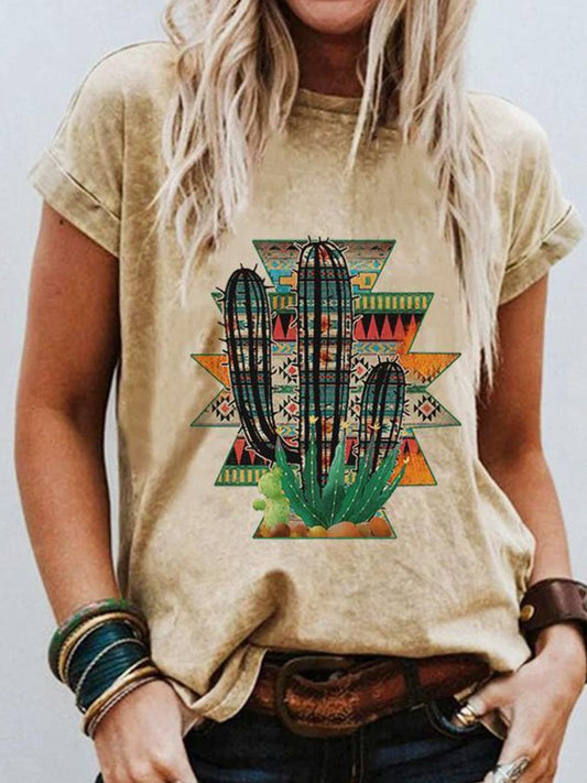 Vintage Cactus Print T-Shirt