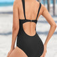 Women's Solid Color Halter One Piece Swimsuit