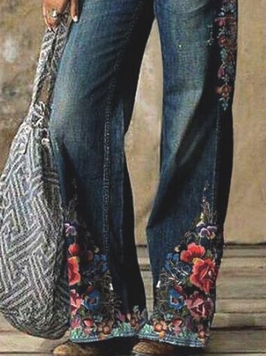 Wide-Leg Jeans Trousers