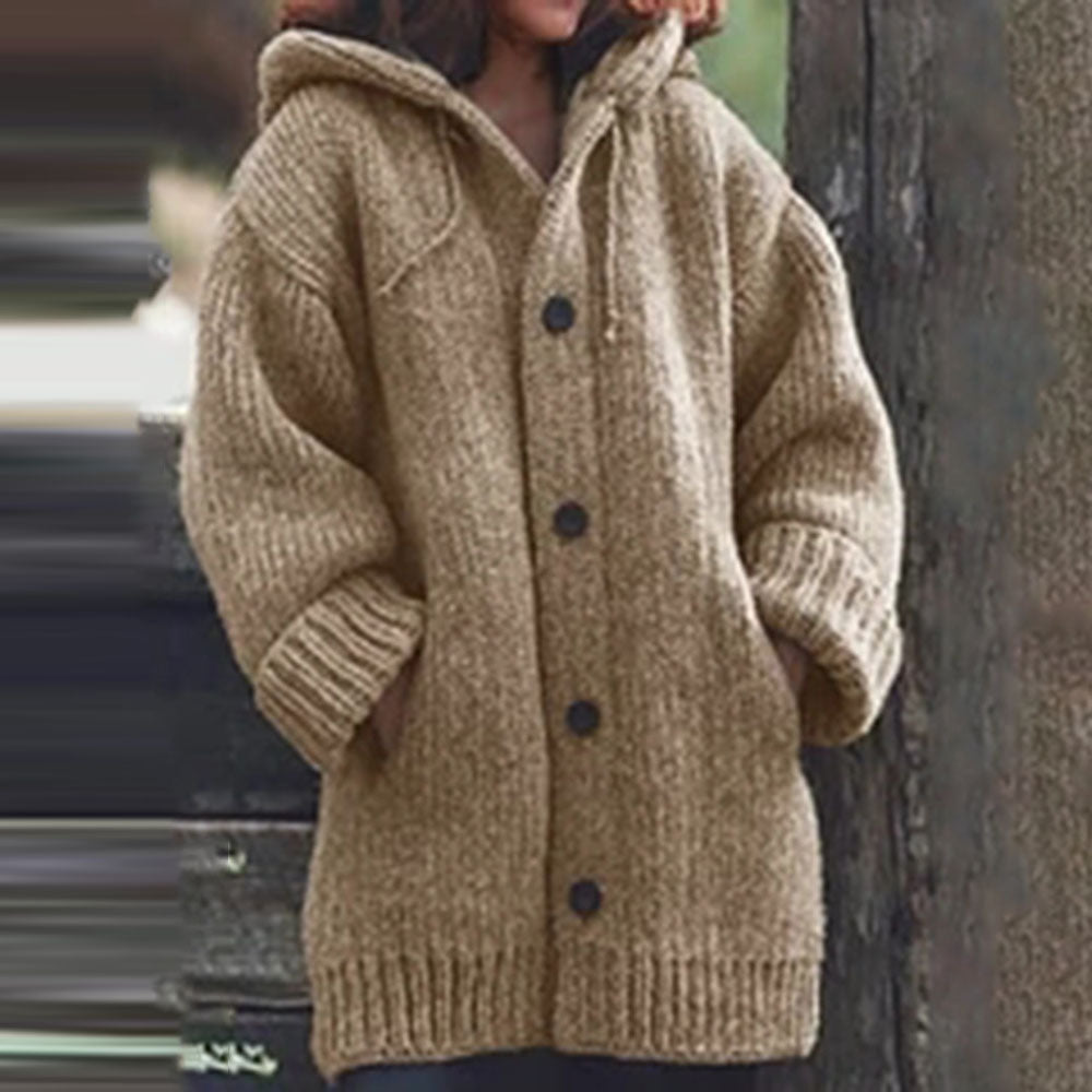 Single-Breasted Patchwork Thin Fall Women's Sweater