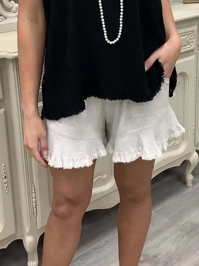 Women's Ladies Lace Design Casual Shorts